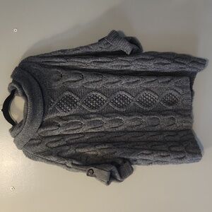 Autumn Cashmere Gray Poncho Short Sleeve Cable Knit, OS